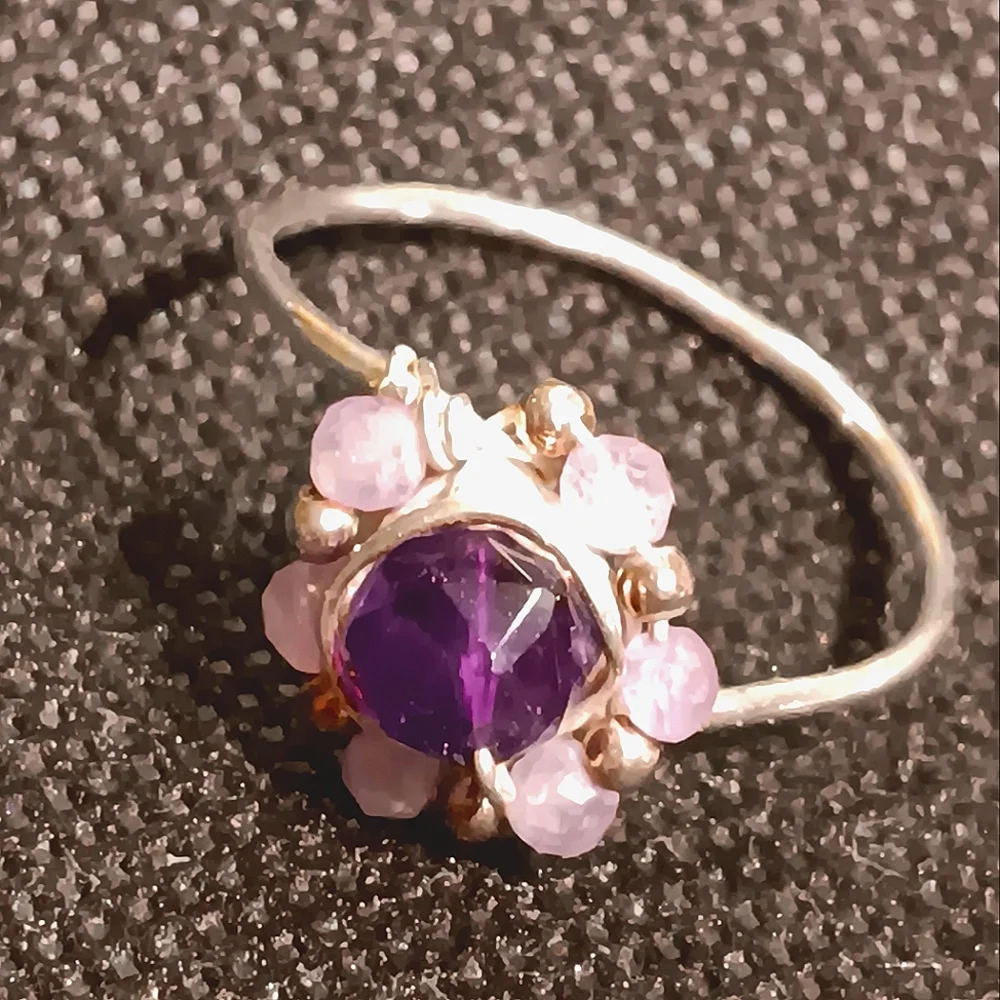 Amethyst Ring Sterling Silver - Picture 4 of 14